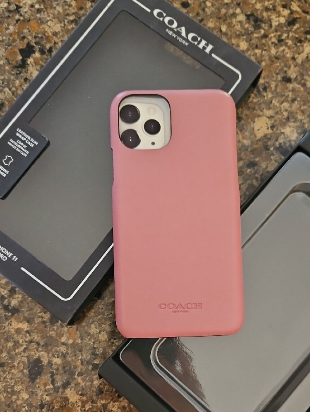 COACH Rose Pink Leather iPhone 11 Pro Case